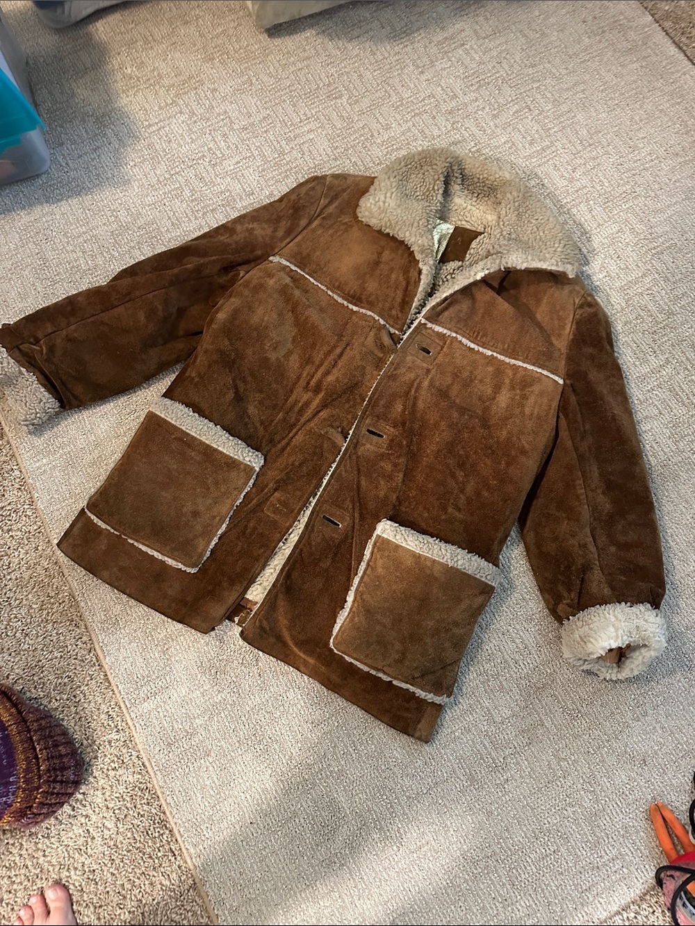 Men's Brown Suede Shearling Trench Coat Vintage Ranch Marlboro Man Yellowstone